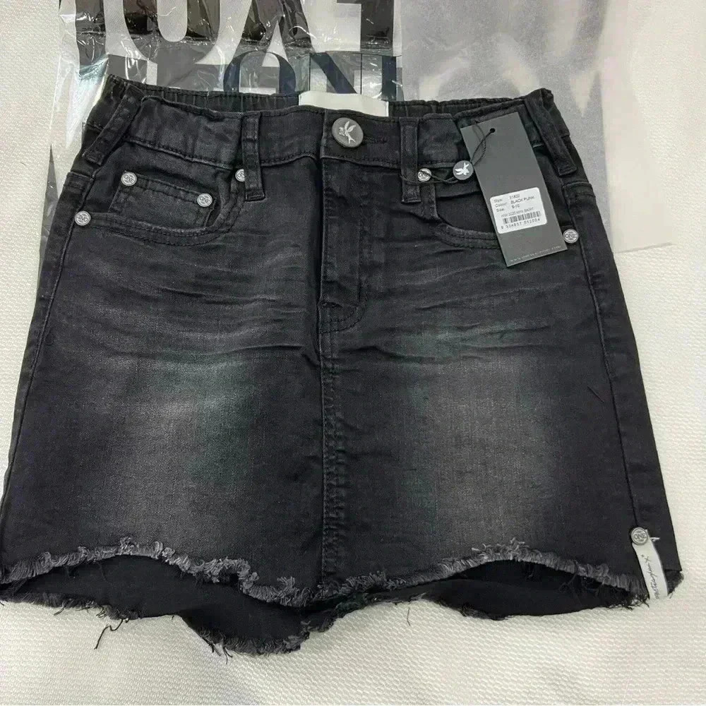 ONE TEASPOON BLACK PUNK 2020 MINI STRETCH HIGH WAIST DENIM SKIRT Size 9-…